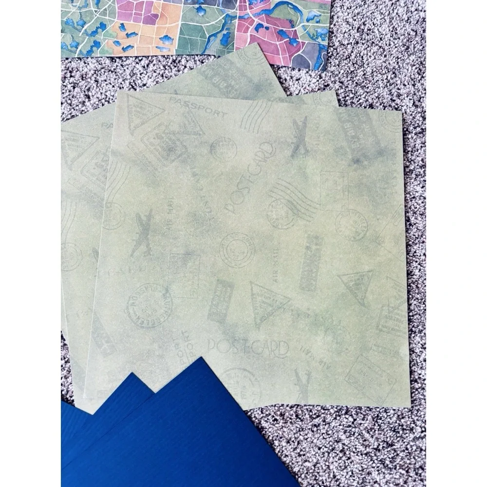 Sandy Lion Color Blocking Class‎ Kit Travel Theme - Vintage Stickers Paper Guide